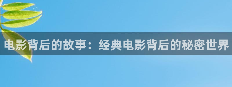 神马影院app下载：电影背后的故事：经典电影背后的秘密世界