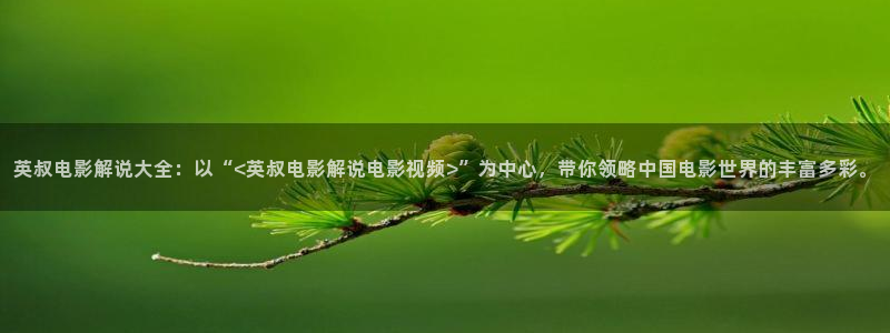 神马影院伦理小说：英叔电影解说大全：以“<英叔电影解说电影视频>”为中心，带你领略中国电影世界的丰富多彩。